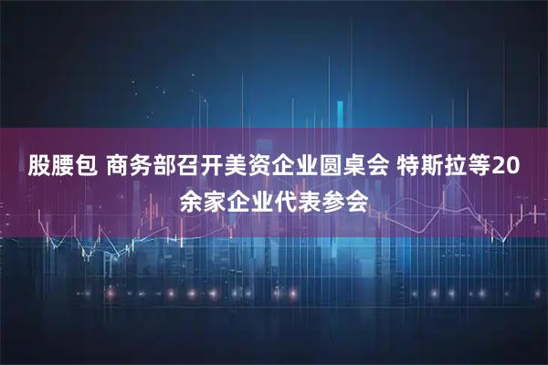 股腰包 商务部召开美资企业圆桌会 特斯拉等20余家企业代表参会